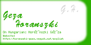 geza horanszki business card